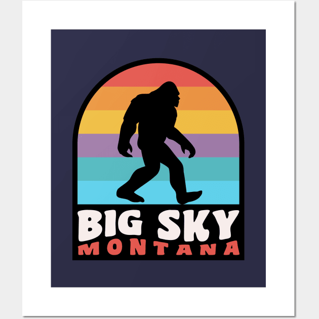 Big Sky Montana Bigfoot Sasquatch Blue Ridge Mountains Wall Art by PodDesignShop